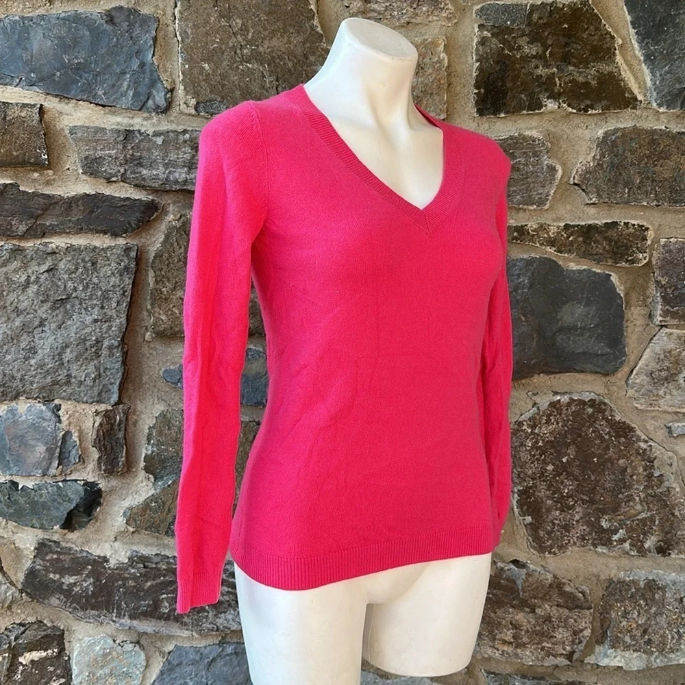 Boden 100% Cashmere V-Neck Sweater Pink UK 8 US 4